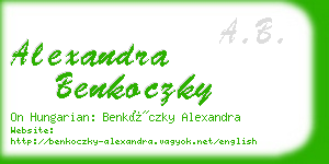 alexandra benkoczky business card